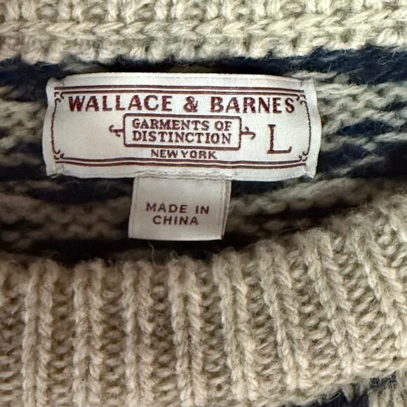 J.CREW WALLACE & BARNES Fair Isle Wool Mens Large Fishermans Gorpcore Sweater - Picture 6 of 8